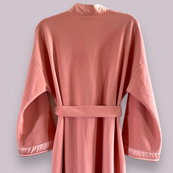 Vanity Fair Vintage Old Hollywood Pink Velour Satin Trim Robe SZ L - Picture 6 of 12